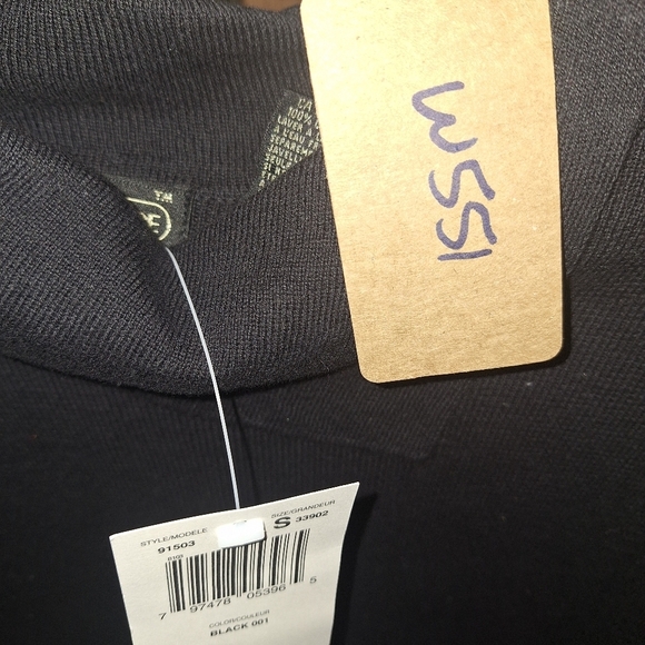 Elegant Black Jeanne Pierre Women's Sweater With Assymetrical Collar In A Small - Picture 9 of 10